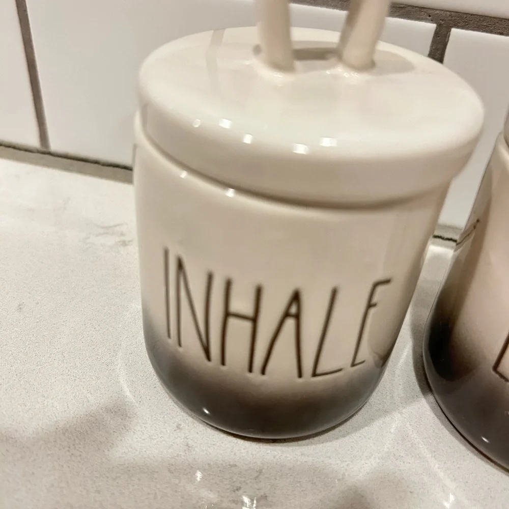 Rae Dunn INHALE and EXHALE Ceramic Jars